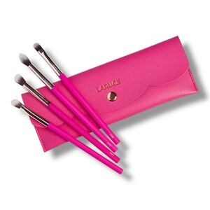 Laruce Beauty Kayla 4 Piece Eye Makeup Brush Set Pink w/Case New